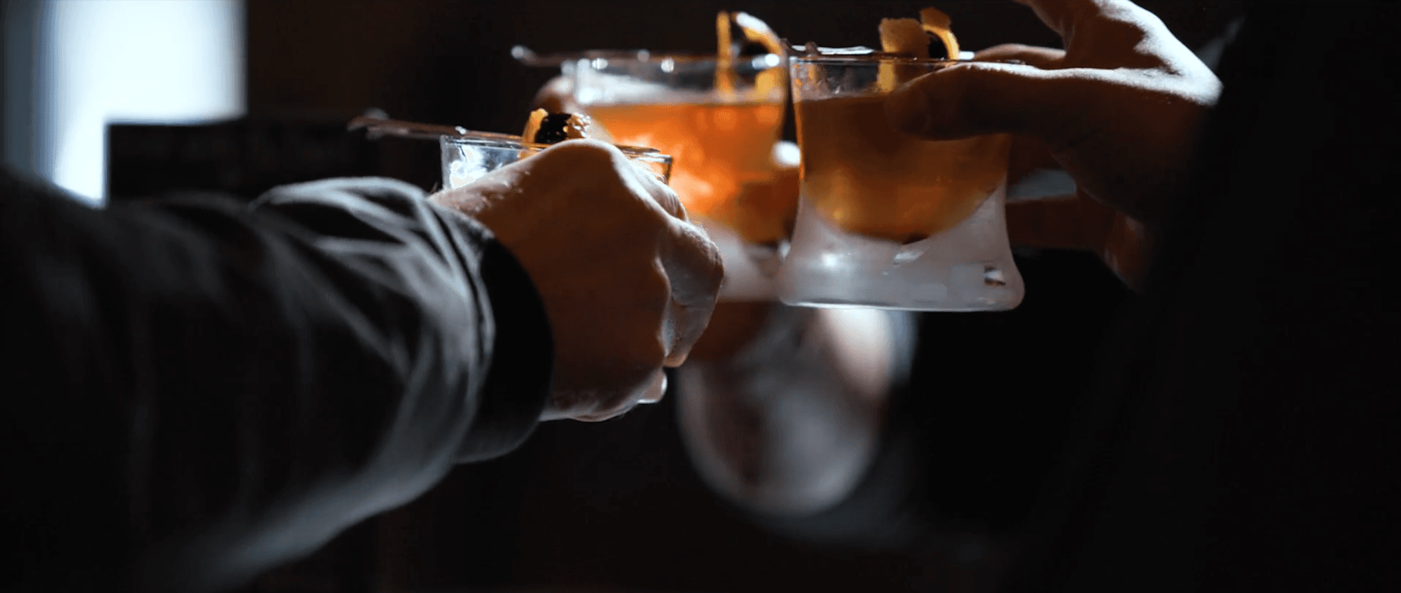 A tasting toast in the Devils Creek room